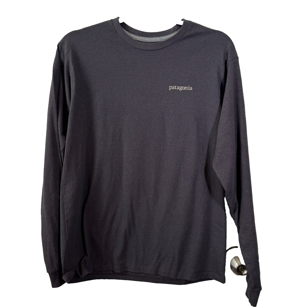 Patagonia Men Long-Sleeved Line Logo Ridge Responsibili-Tee Gray S